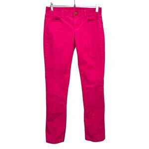 J.Crew City Fit Pink Corduroy Pants Size 27 Slim Straight Leg Mid Rise 29x30